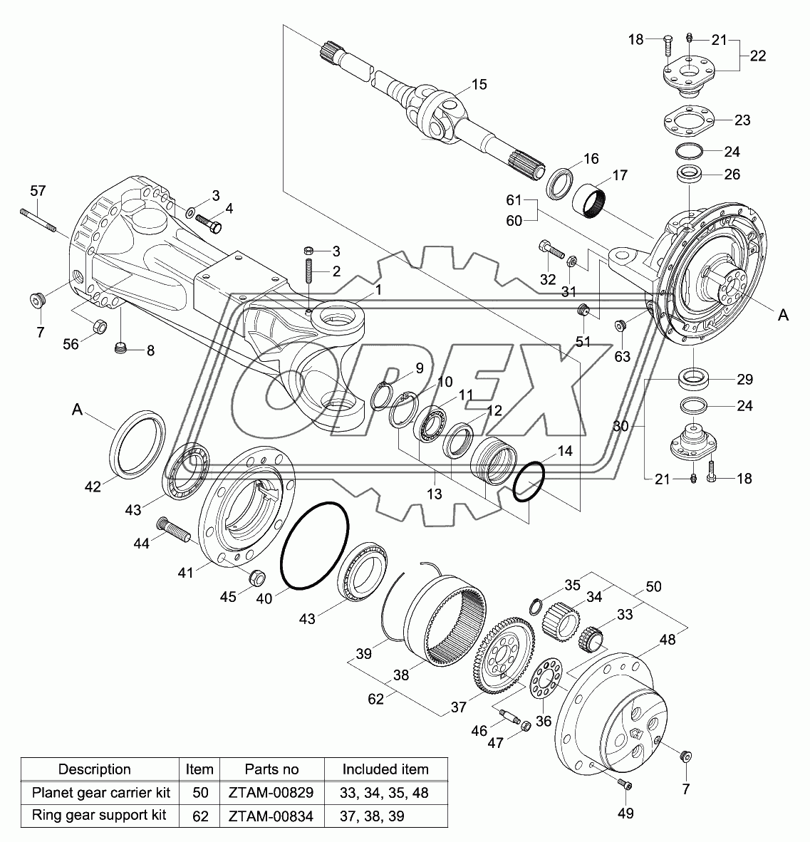 FRONT AXLE HUB REDUCTION (-#0073)