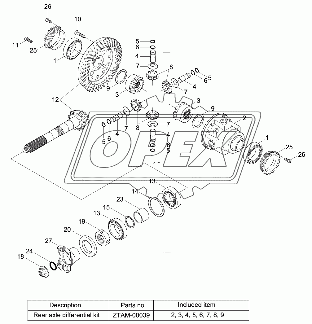 REAR AXLE DIFFERENTIAL (-#0073)