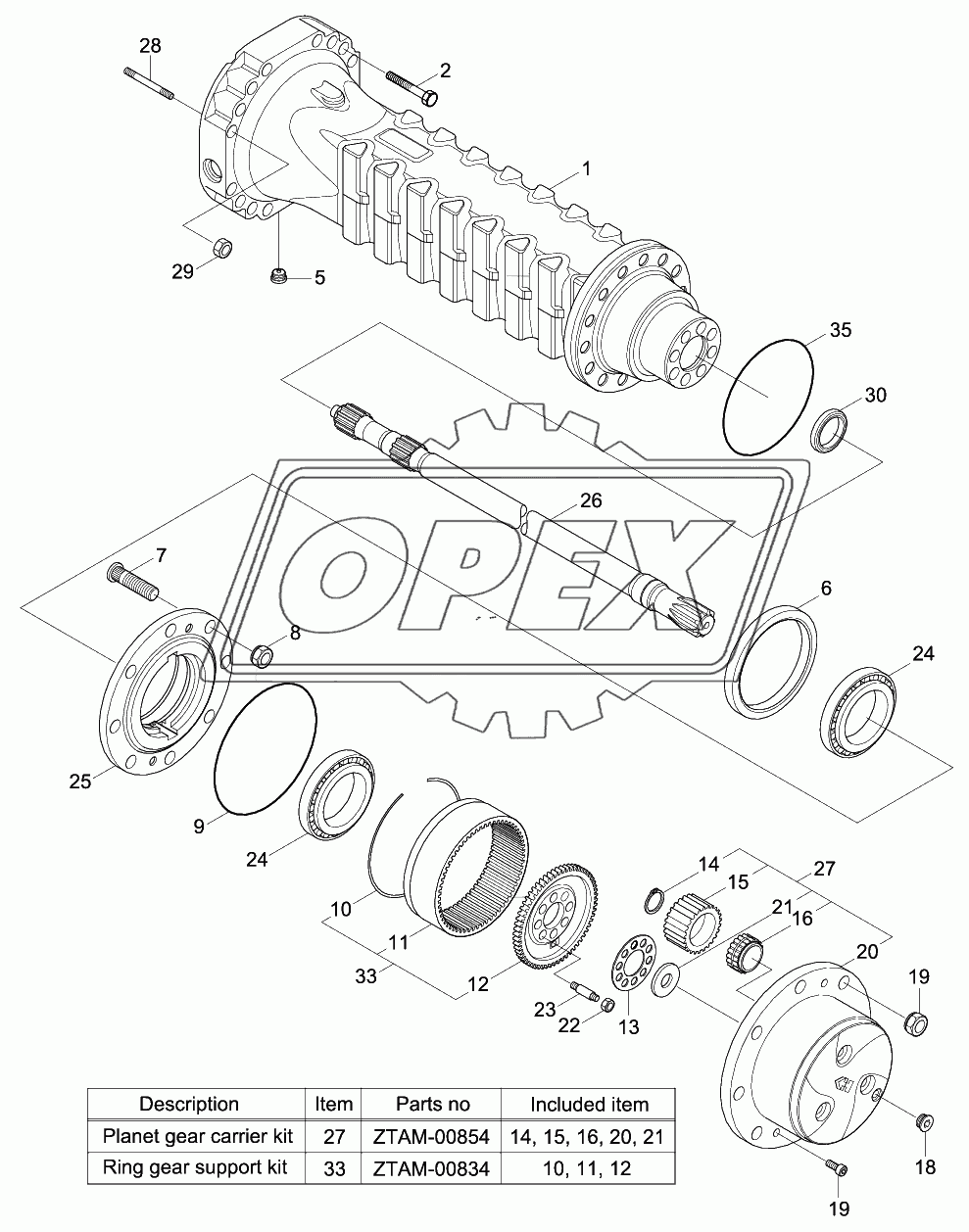 REAR AXLE HUB REDUCTION (-#0073)