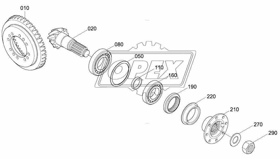 FRONT AXLE INPUT GROUP (#0074-)