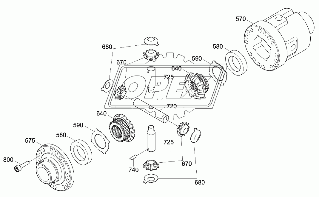 FRONT AXLE DIFFERENTIAL (#0074-)