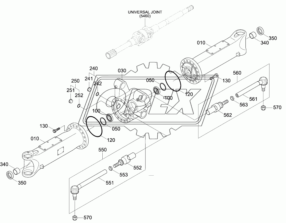 FRONT AXLE CASING (#0074-)