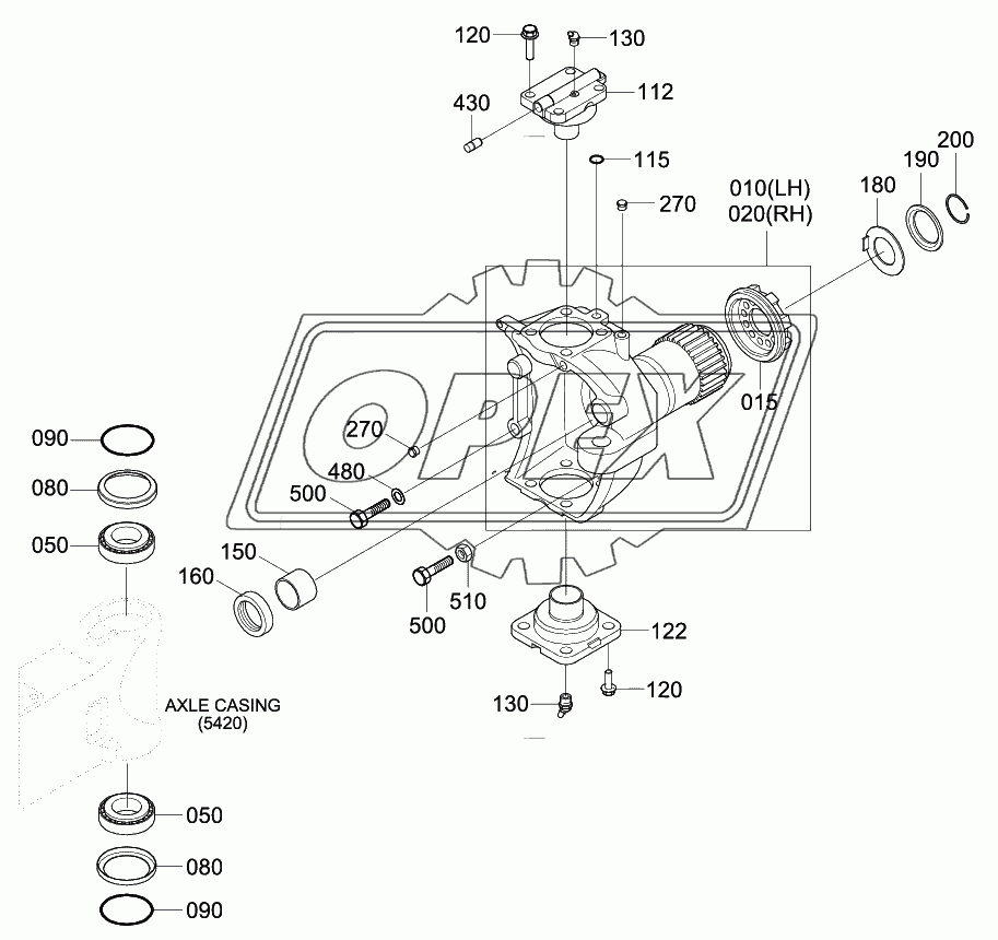 FRONT AXLE JOINT HOUSING (#0074-)