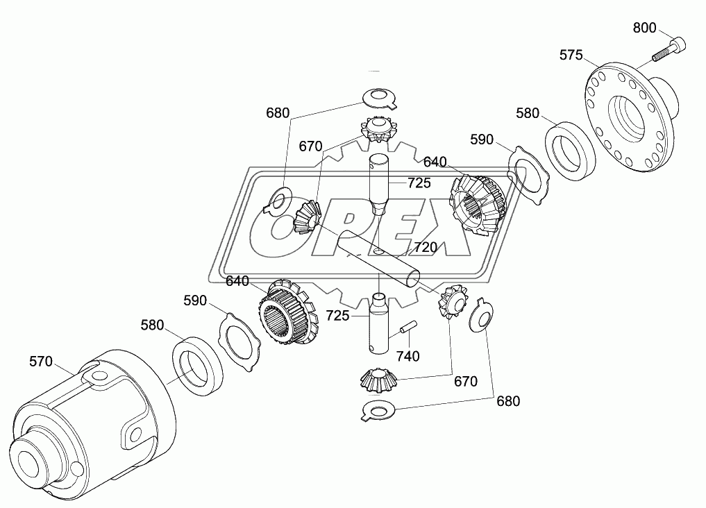 REAR AXLE DIFFERENTIAL (#0074-)