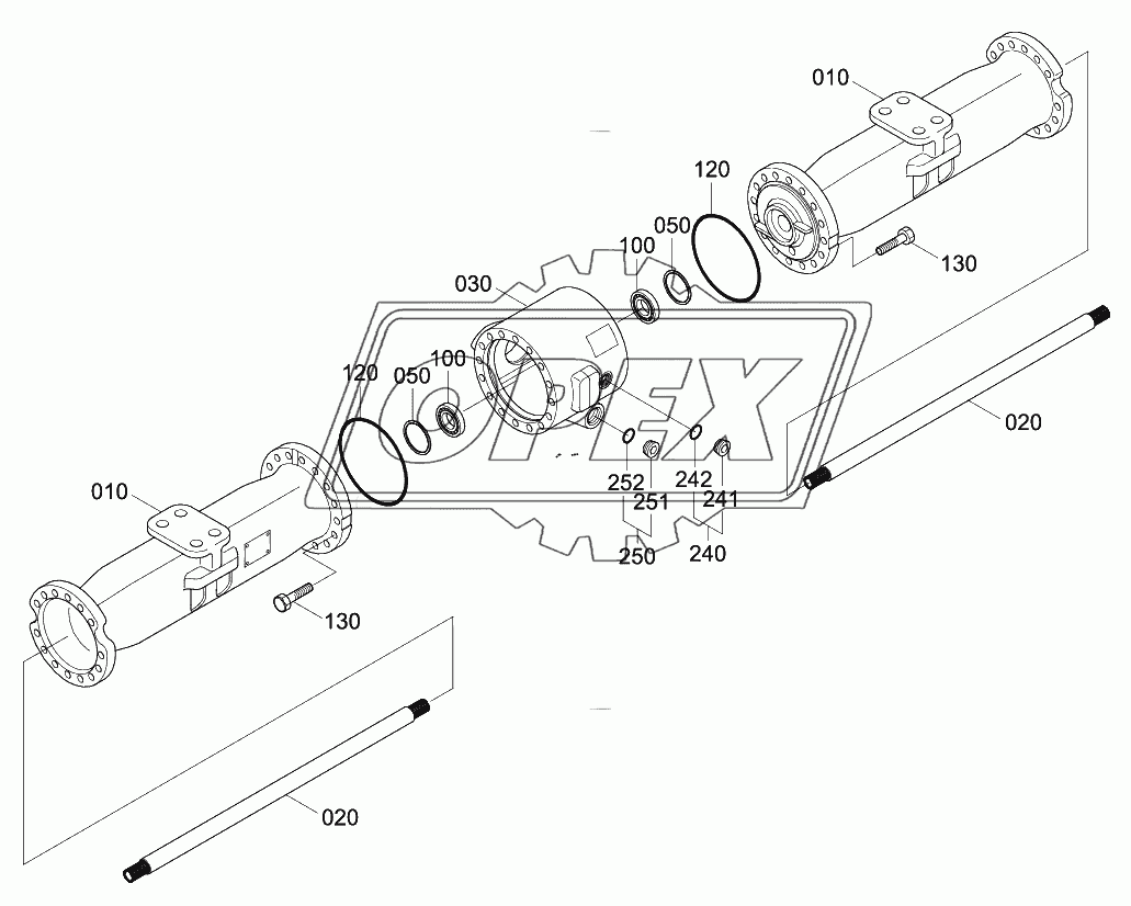 REAR AXLE CASING (#0074-)