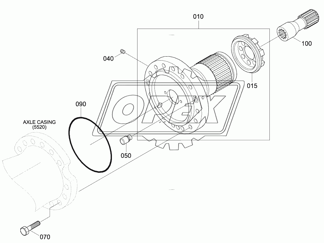 REAR AXLE HUB CARRIER (#0074-)