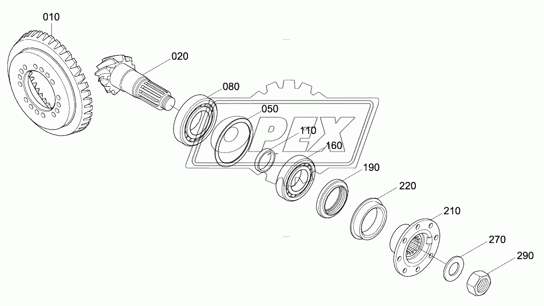 FRONT AXLE INPUT GROUP (#0492-)