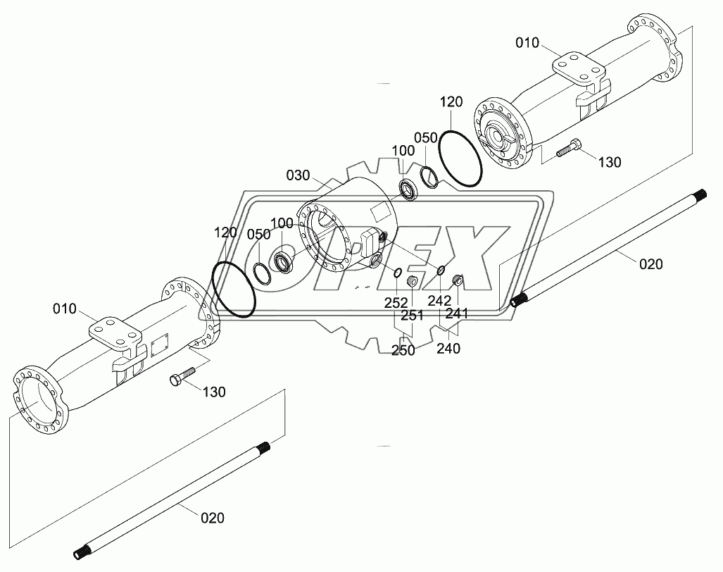 REAR AXLE CASING (#0492-)