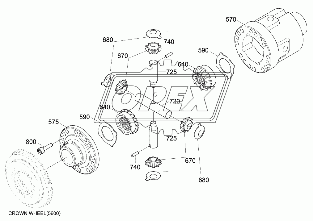 FRONT AXLE DIFFERENTIAL (#0492-)