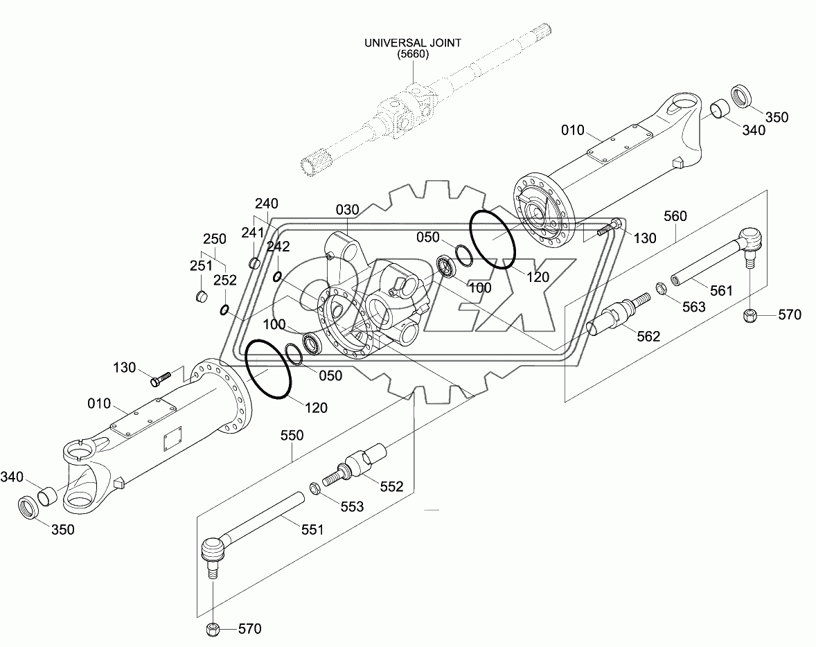 FRONT AXLE CASING (#0492-)