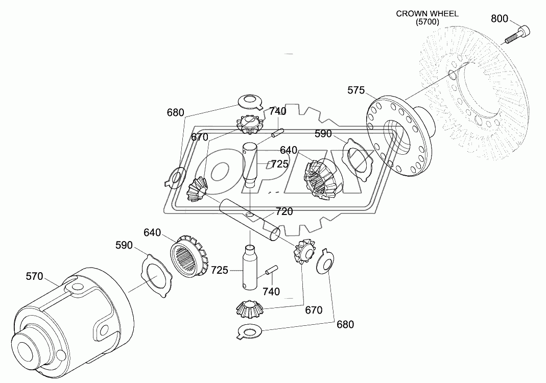 REAR AXLE DIFFERENTIAL (#0492-)