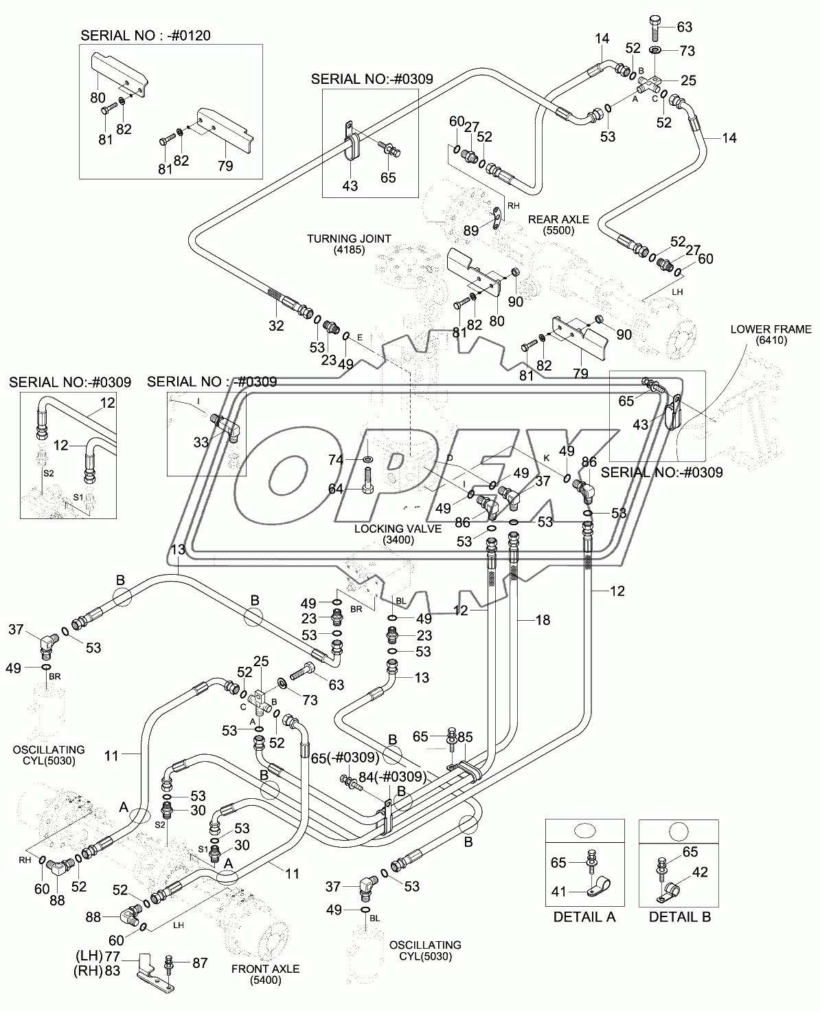 LOWER HYD PIPING 2 (#0074-)