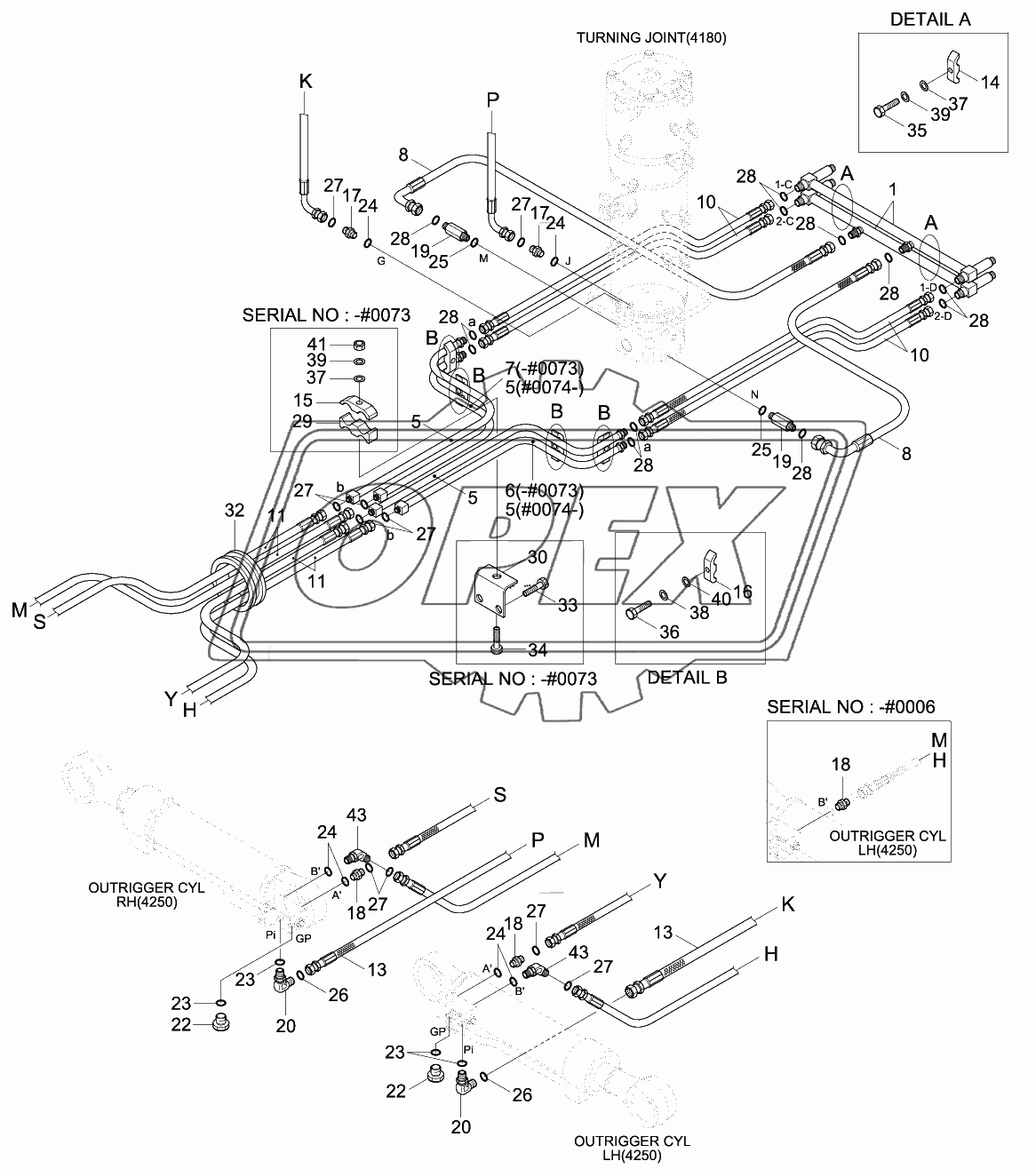 LOWER HYD PIPING 2 (4 OUTRIGGER, -#0309)