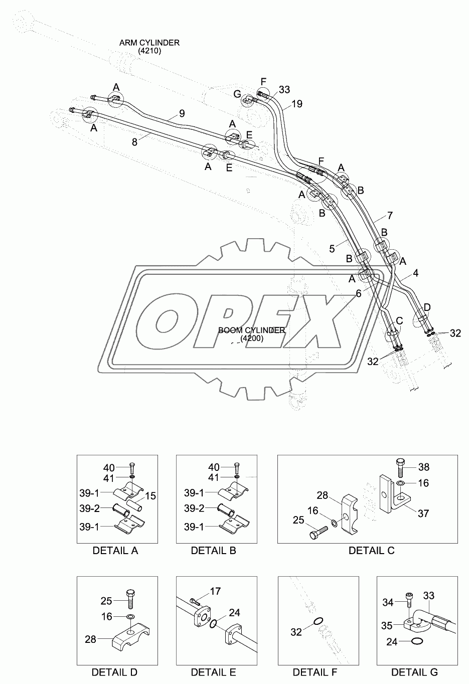 BOOM HYD PIPING (4.6M, STD)