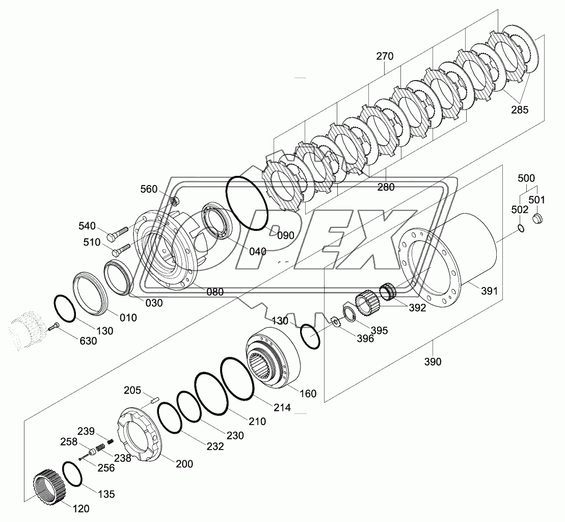 REAR AXLE OUTPUT GROUP(#0146-)