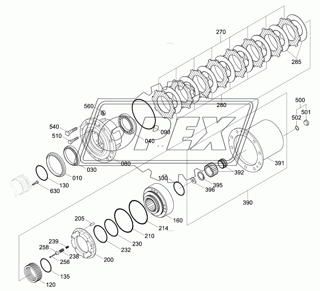 FRONT AXLE OUTPUT GROUP(#0146-)