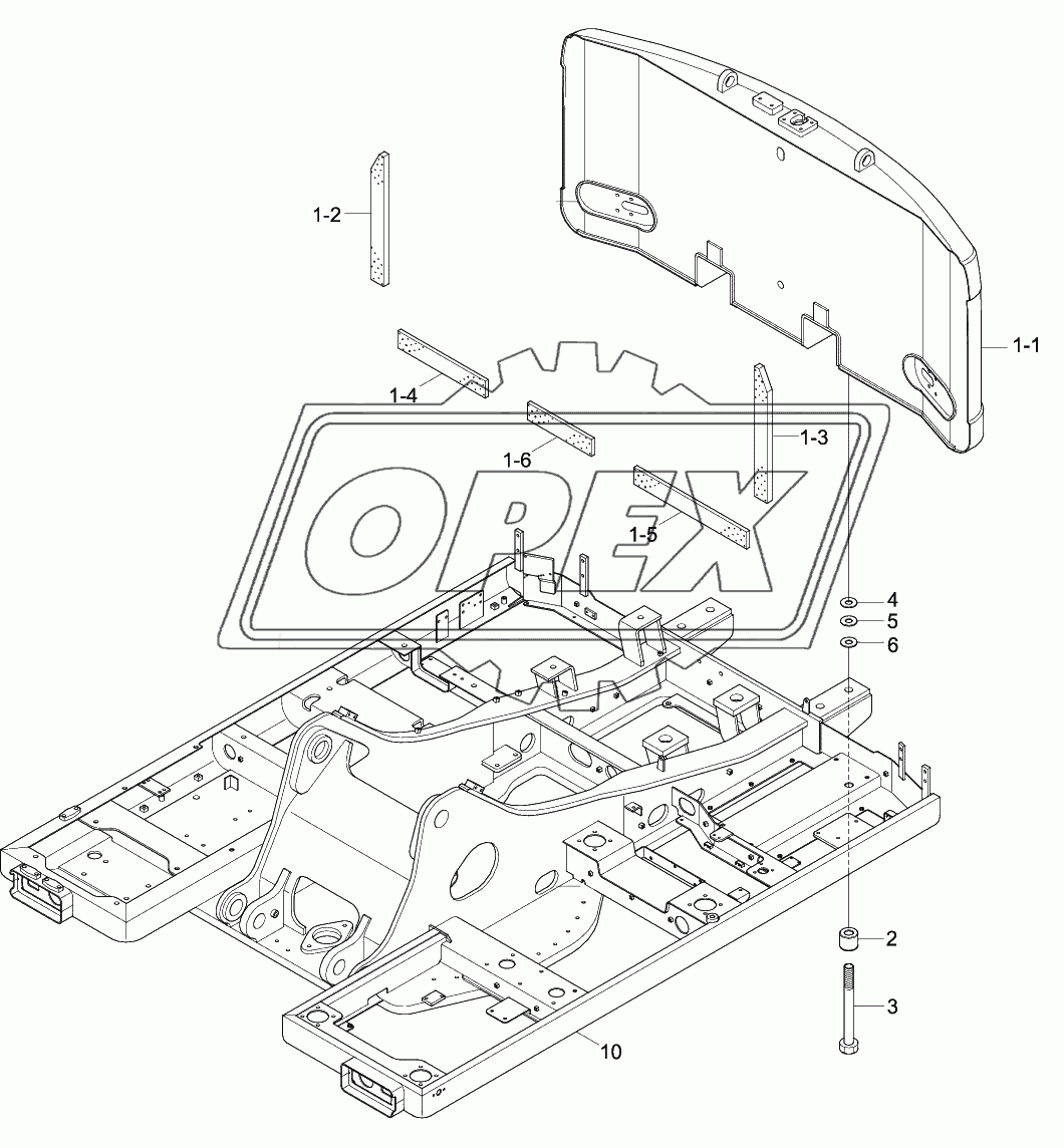 UPPER FRAME & COUNTERWEIGHT