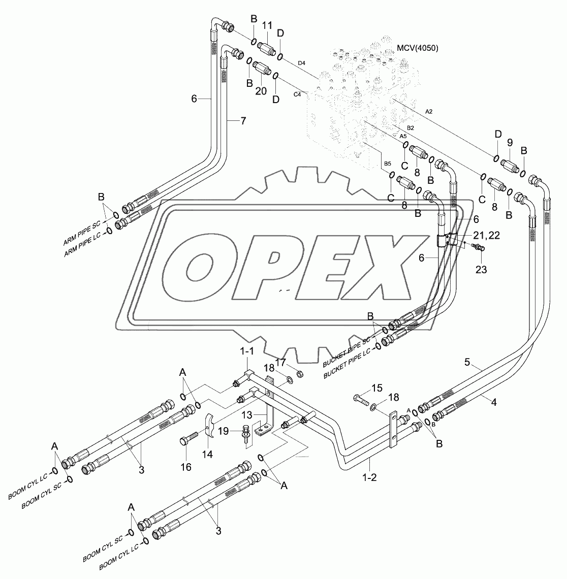 UPPER HYD PIPING (ATTACH)