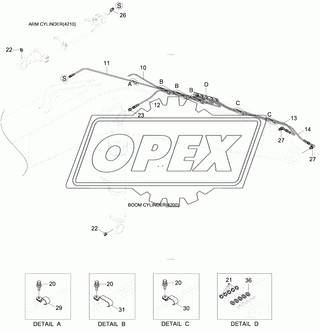 BOOM GREASE LUB SYSTEM (4.1M, OPT)