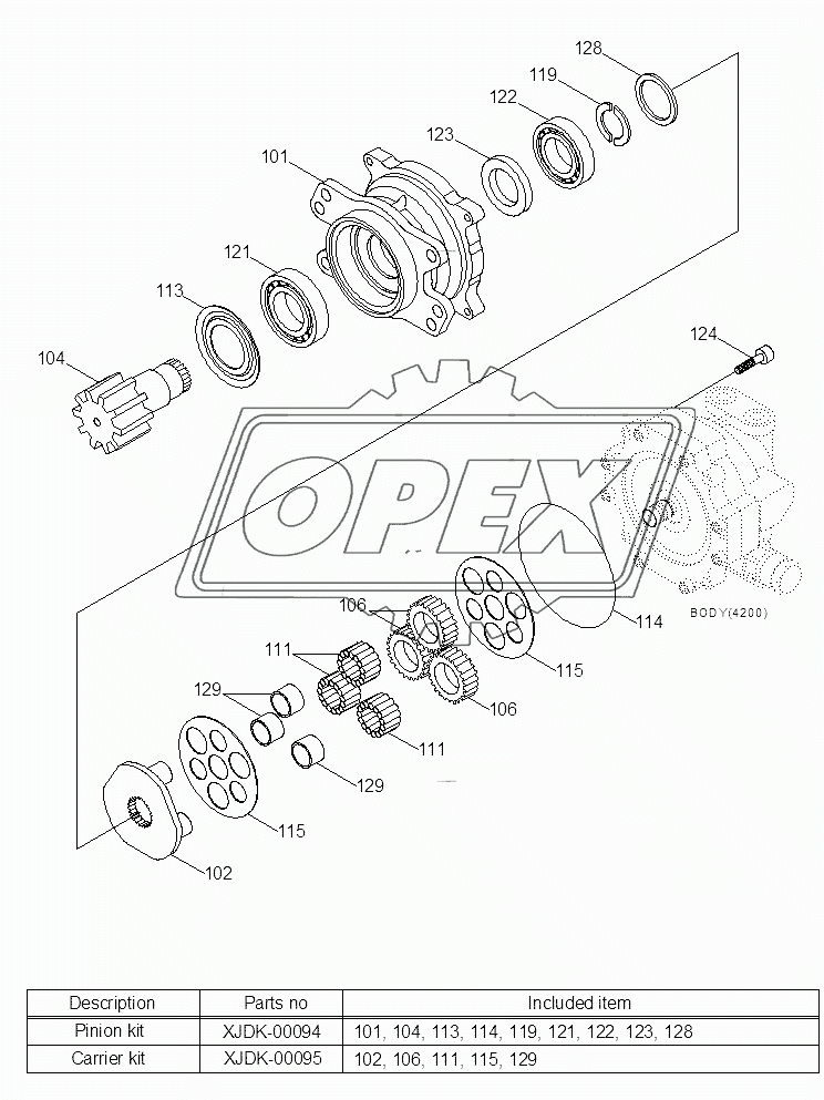 SWING REDUCTION GEAR