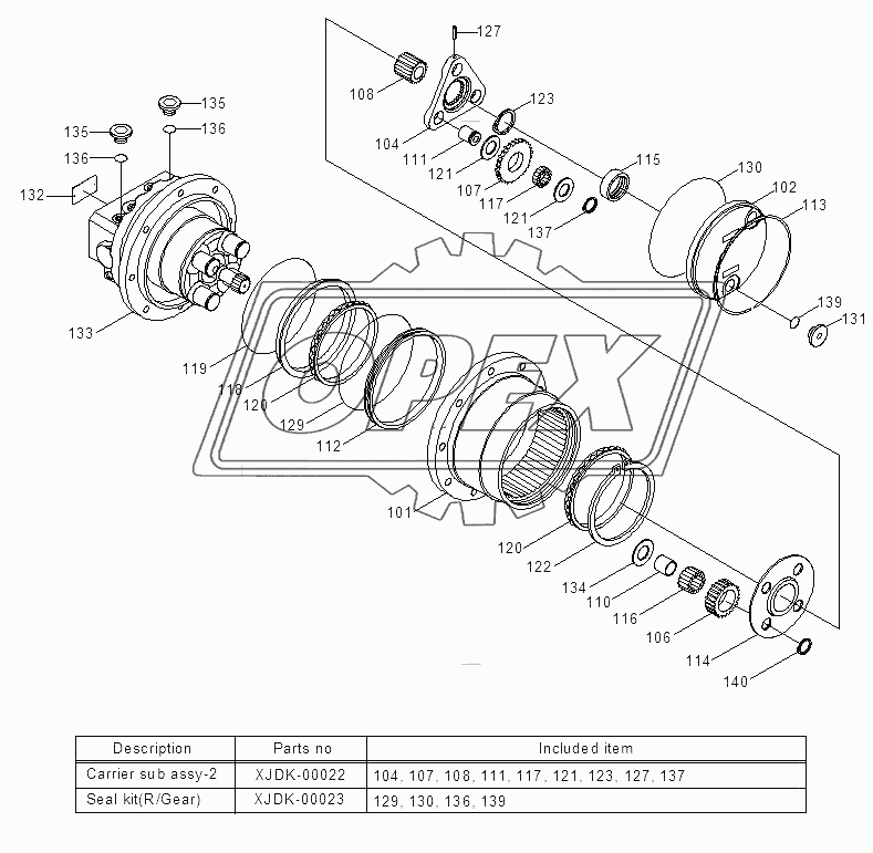 TRAVEL REDUCTION GEAR