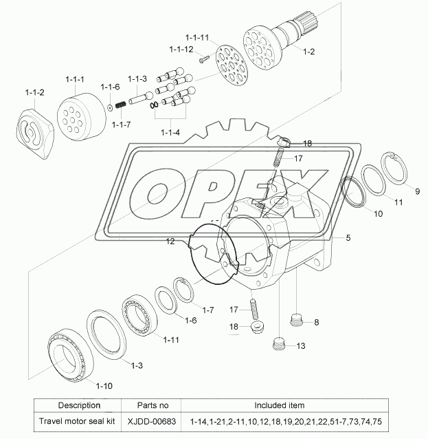 TRAVEL MOTOR (1/2, #0197-)