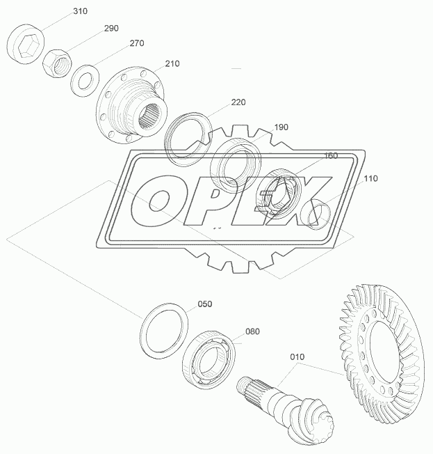 FRONT AXLE INPUT GROUP (-#0978)