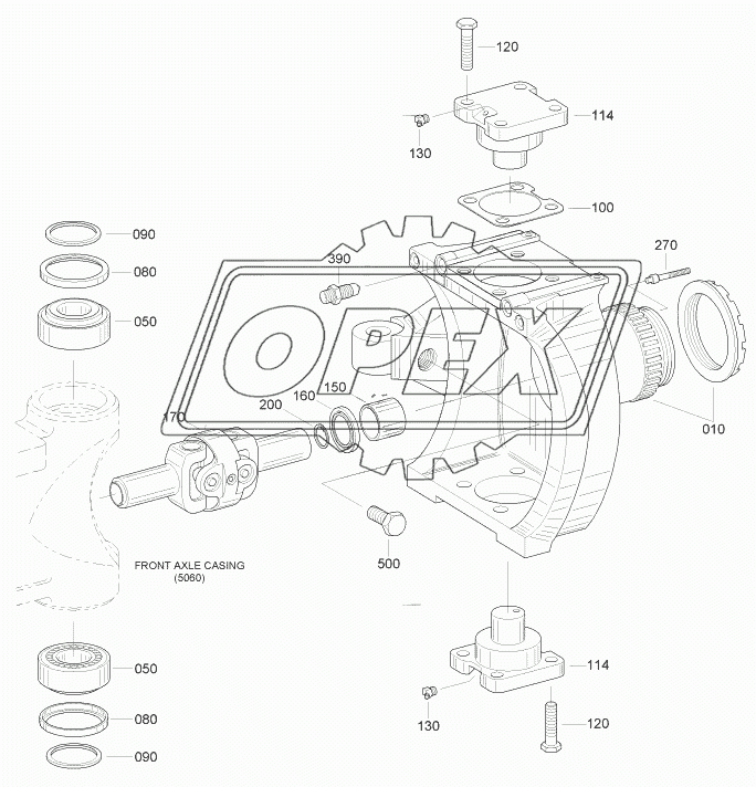 FRONT AXLE JOINT HOUSING (-#0978)