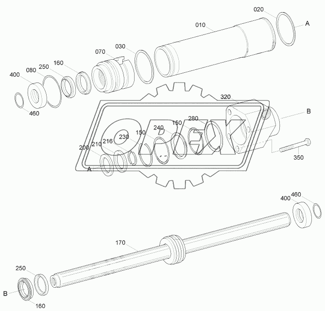 FRONT AXLE STEERING GEAR (-#0978)