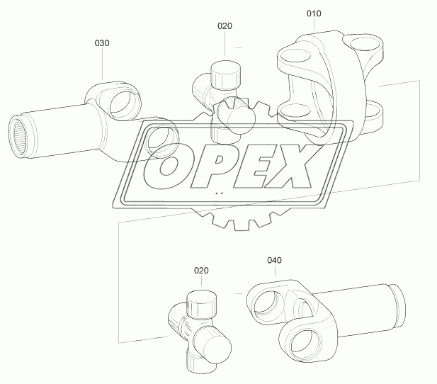 FRONT AXLE UNIVERSAL JOINT (-#0978)