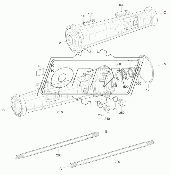 REAR AXLE CASING (-#0978)