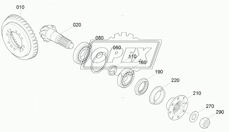 FRONT AXLE INPUT GROUP (#0979-)