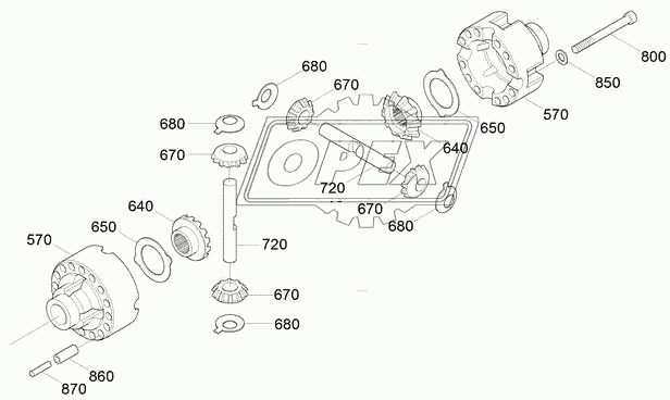 FRONT AXLE DIFFERENTIAL (#0979-)
