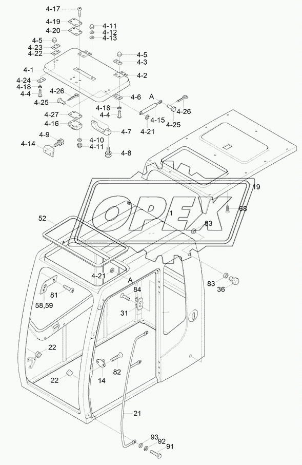 CAB ASSY (1/6, ROOF TYPE, #0047-)