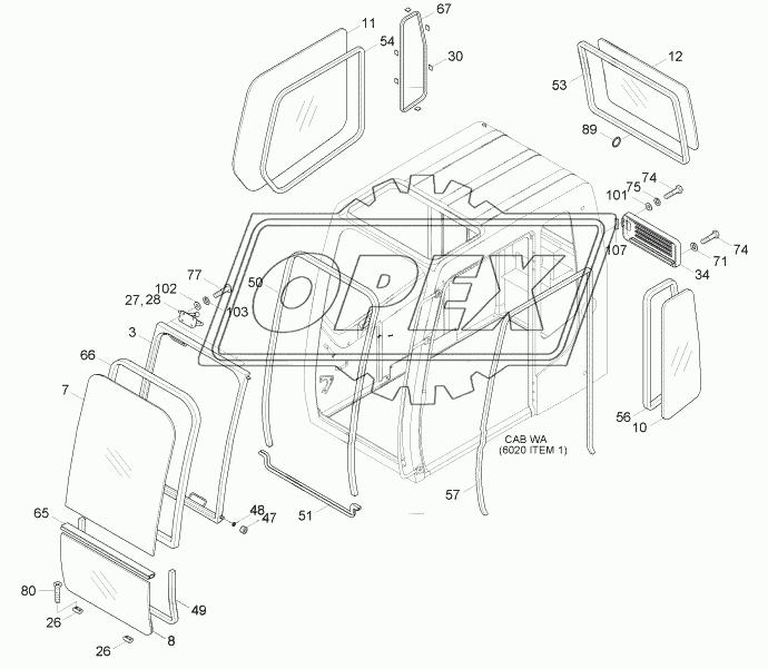 CAB ASSY (3/6, OPT, #1230-)