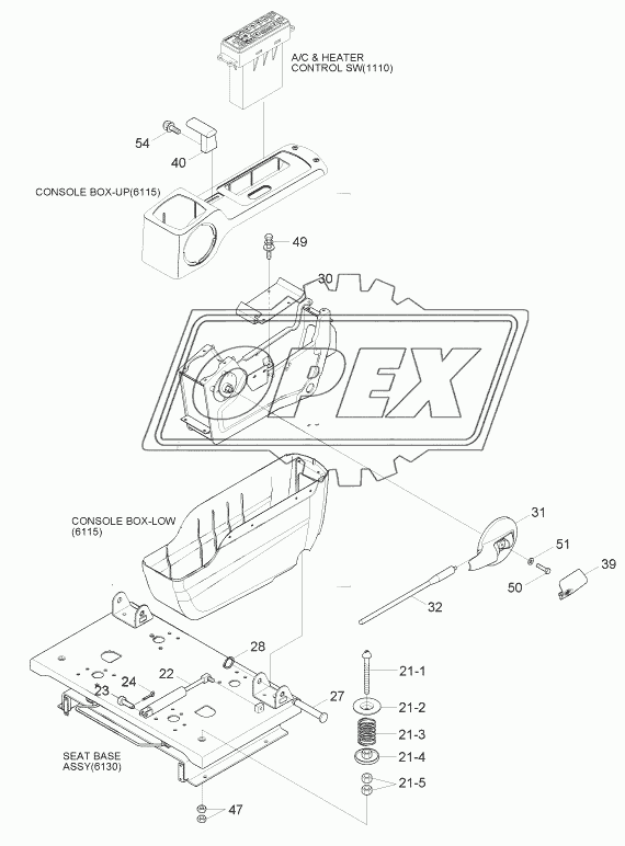 CONSOLE BOX (2/2, LH, OPT, #1230-)