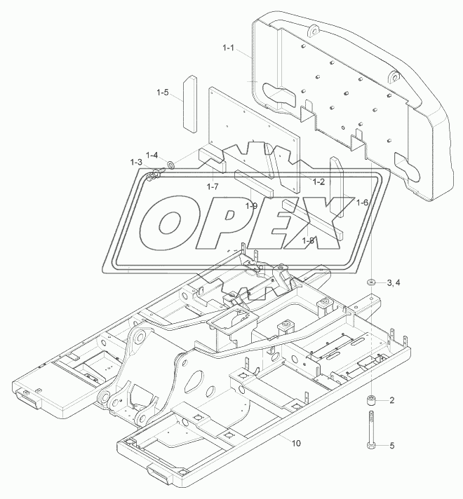 UPPER FRAME & COUNTERWEIGHT