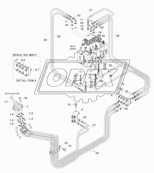 PILOT HYD PIPING (CONTROL 1, -#0429)