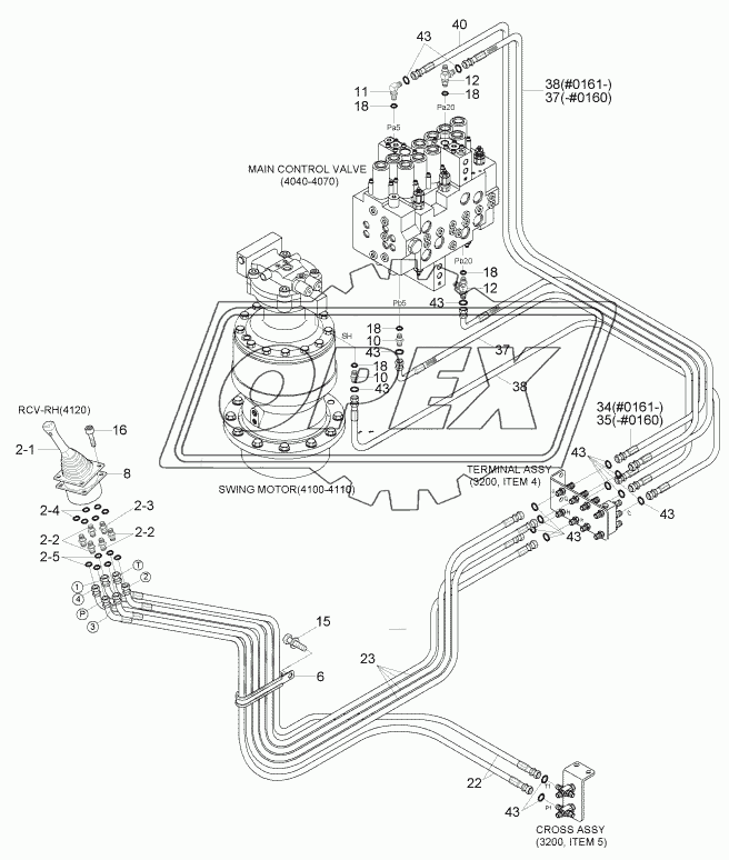 PILOT HYD PIPING (CONTROL 2, -#0429)