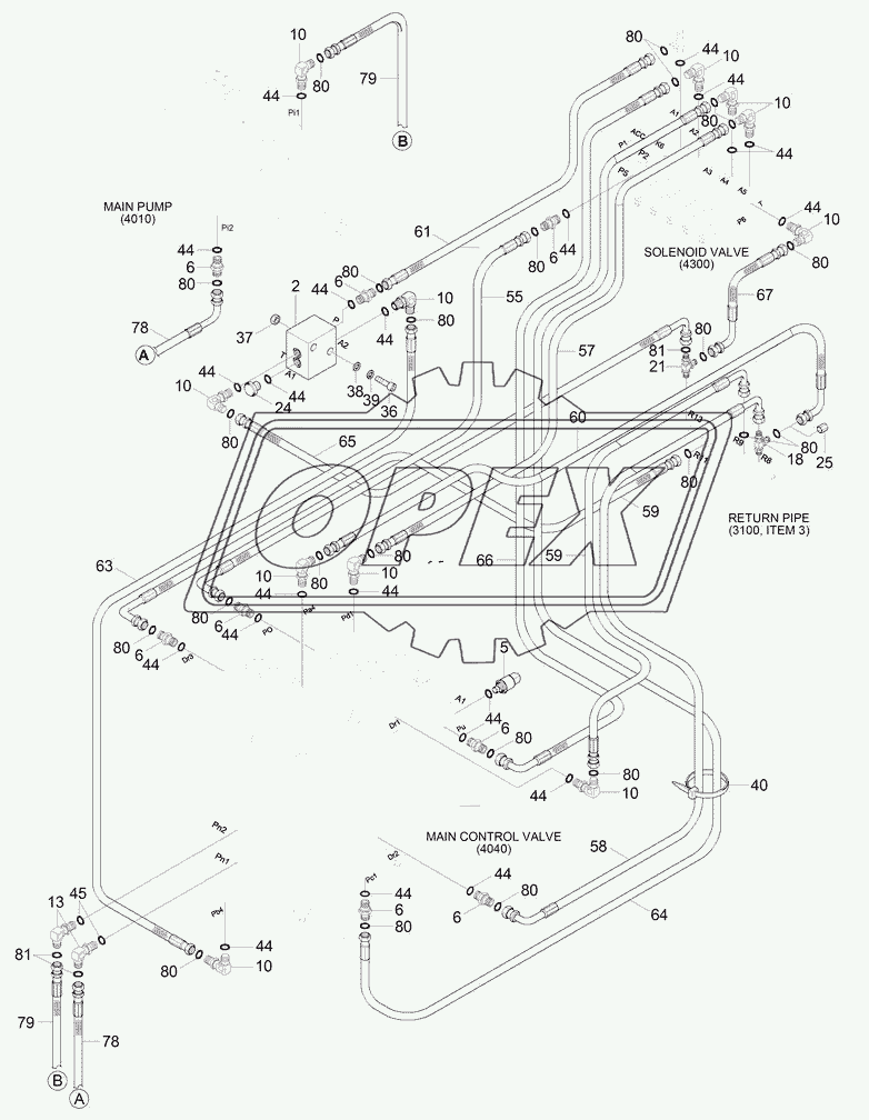 PILOT HYD PIPING (BASE 1, 2-BLOCK, OPT)