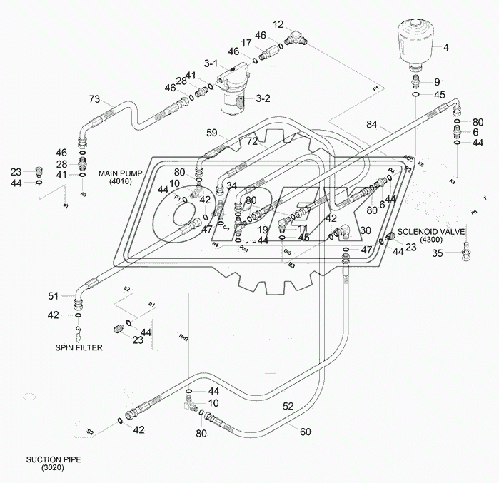 PILOT HYD PIPING (BASE 2, 2-BLOCK, OPT)