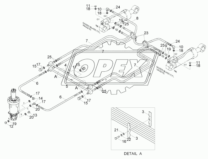 LOWER HYD PIPING (REAR BLADE)