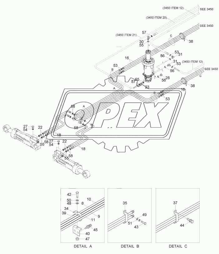 LOWER HYD PIPING 1 (4 OUTRIGGER)