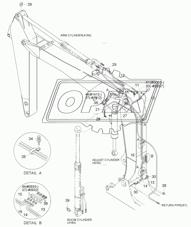 BOOM GREASE LUB SYSTEM (ADJ/BOOM, #0022-)