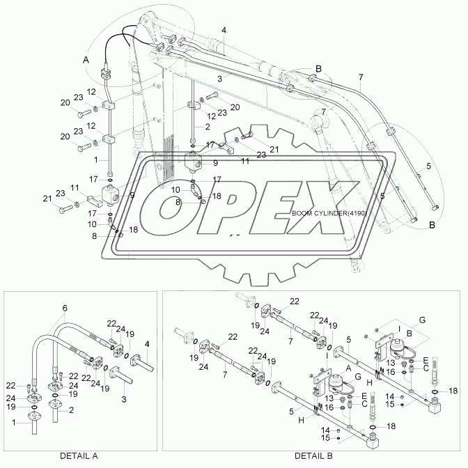 D/ACT ATTACH PIPING KIT (ADJUST BOOM)