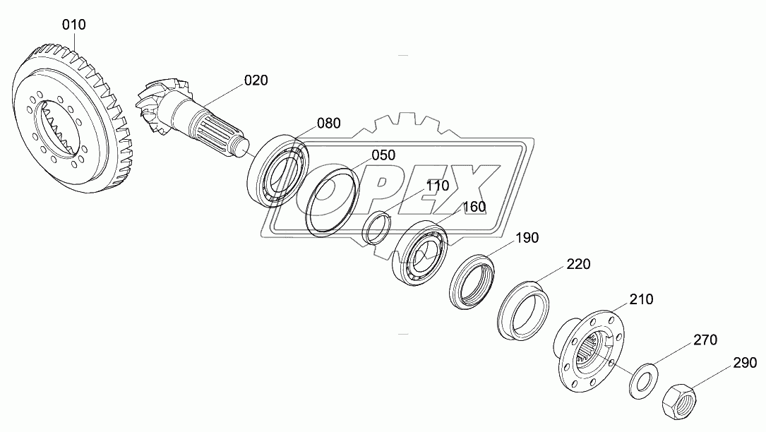 FRONT AXLE INPUT GROUP (-#0192)