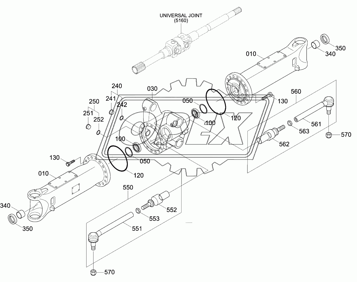 FRONT AXLE CASING (-#0192)