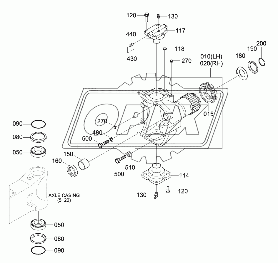 FRONT AXLE JOINT HOUSING (-#0192)