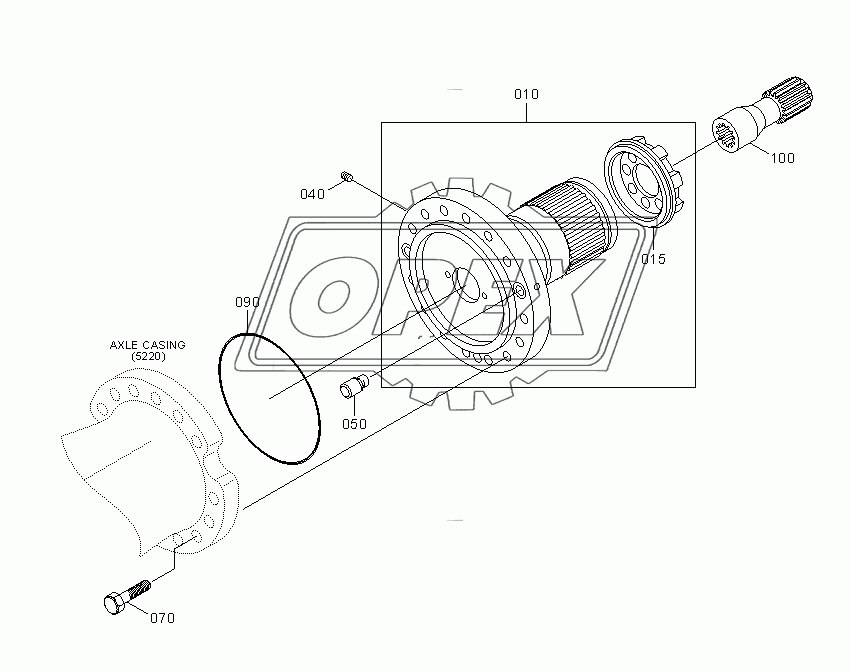 REAR AXLE HUB CARRIER (-#0192)