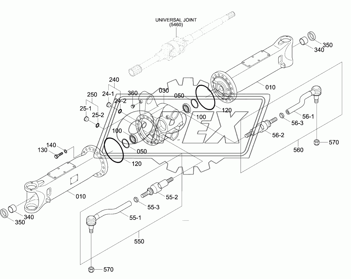 FRONT AXLE CASING (#0193-)